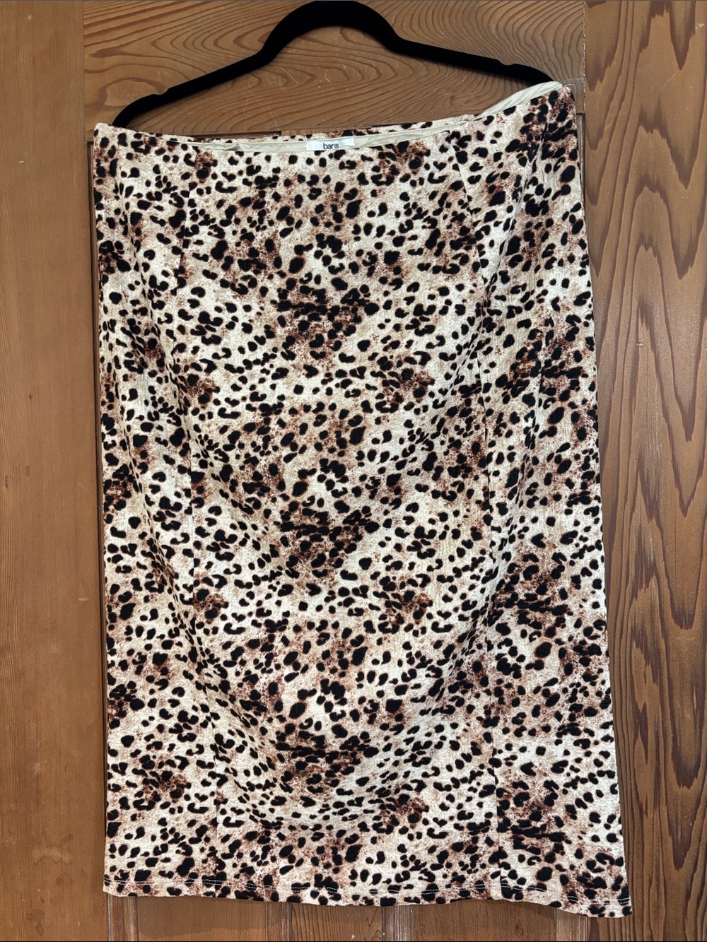 Bar III Beige and Brown Leopard-Print Midi Skirt SizeXXL